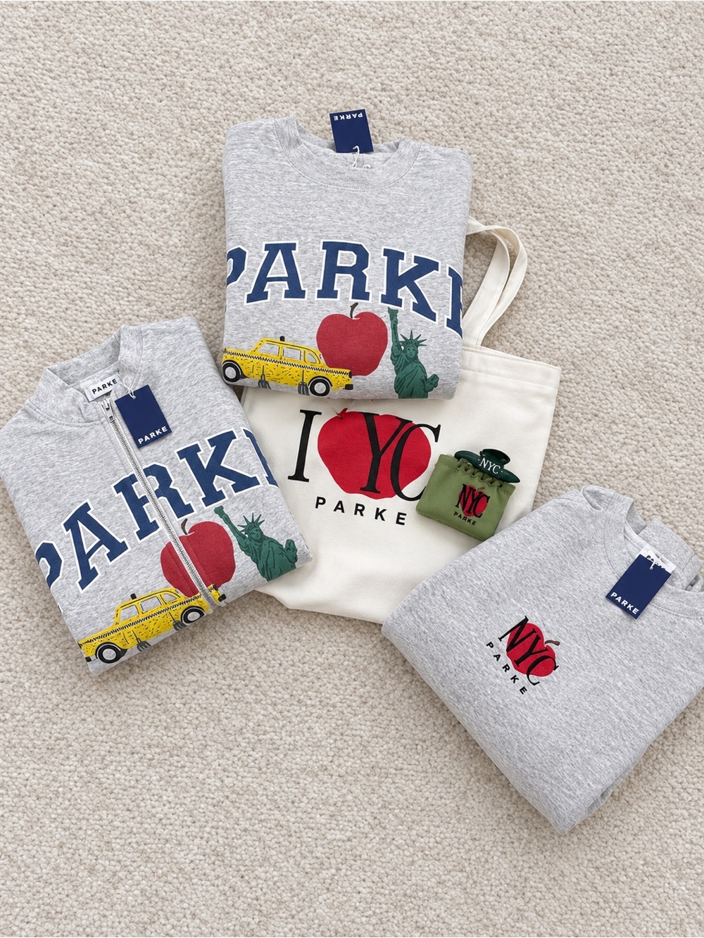NYC exclusive PARKE Gray NYC Graphic Mockneck Sweatshirt NIB/NWT L/XL pick 1!